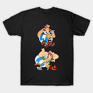 Asterix Obelix Idefix Cartoon Funny 4 T-Shirt